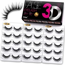 Eliace Pestañas Postizas Pestañas de Ojo de Gato Pestañas de Visón 3D, Puntitas Wispy Tiras de Pestañas de Visón Sintético Largo Natural Suave y Reutilizable Maquillaje Profesional Paquete de 15 Pares | Trish Style 15 unidades (paquete de 1) Negro