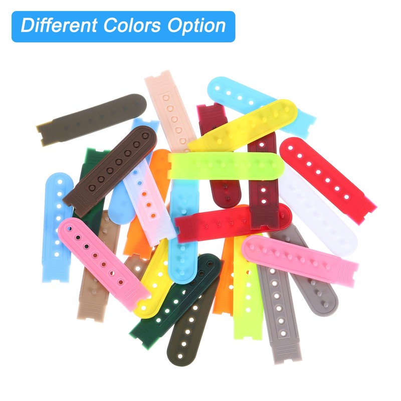 sourcing map 10 Pairs Snapback Strap Cover, 7 Holes Plastic
