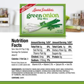 Laura Scudders Green Onion Dry Dip Mix and Seasoning - Great For Vegetables, Chips, Sauces and Seasoning (4-2)
