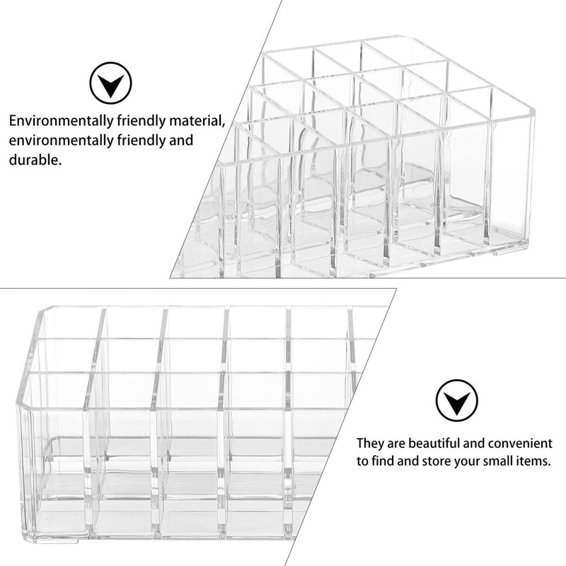 Healeved Acrylic Lipstick Holder with Slots Transparent Cosmetic Organizer for