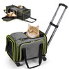 Feestars Cat Carrier with Wheels Under 13 lbs, Rolling Pet