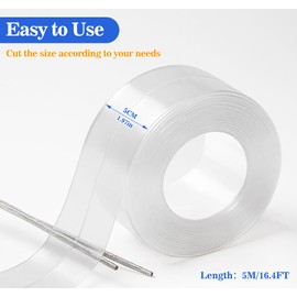 ABSOFINE Caulk Tape Waterproof Self Adhesive, Clear Toilet Caulk Sealant Tape, Shower Seal Strip for Kitchen, Countertop, Bathroom, Sink Bathtub Toilet Edge Protector with Sealing Tool (1.97"x16.4Ft)