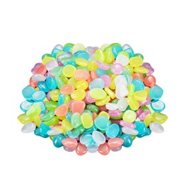 LBJFYHJN Pack of 200 Luminous Stones, Decorative Stones, Garden Stones with Light or Solar Energy Operation, Suitable for Aquariums, Pots, Vases, Outdoors, Lawn, Walkways