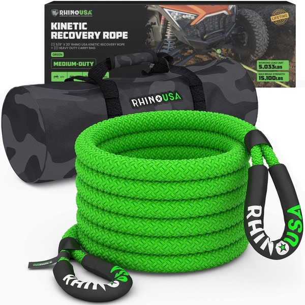 Rhino USA Kinetic Recovery Tow Rope Heavy Duty Offroad Snatch
