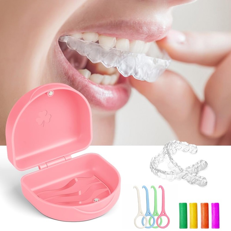 OFFCUP Braces Box with Aligner Removal Tool Clip Box Portable