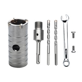 2 inch / 50mm Concrete Hole Saw with SDS Plus Shank Connecting Rod,Concrete Drill Bit, 6.3mm Tungsten Carbide Tip Cement Hole Saw for Cement Brick Wall (50mm (2 inch))