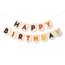 Boho Felt Happy Birthday Banner - Bohemian Birthday Party Decorations,Boy Girl Birthday Felt Banner,Boho Happy Birthday Garland, Window Door Mantels Easy To Hang Decor