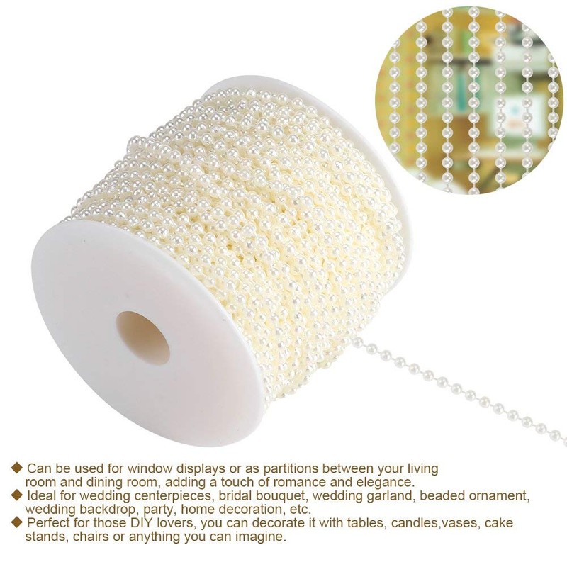 40m/roll 4mm Artificial Pearl String Ornaments Decoration Simulated Pearl Beads