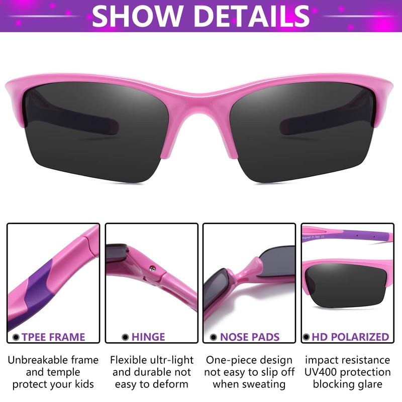 DUCO Toddler Kids Sunglasses for Boys Girls Sport Baseball Polarized