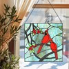 HomeBeauty PA0008 Cardinal Stained Glass Window Panel- Tiffany Style Window