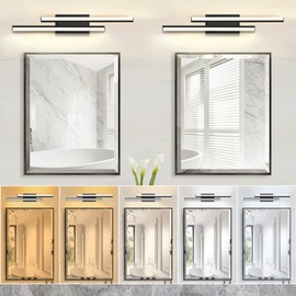 NOVELUX Bathroom Light Fixtures Over Mirror, 32 Inch Retractable LED Bathroom Vanity Light ETL Certificated 2700K-5000K Wall Light 34W Modern Vanity Light Bar Dimmable - Wall Light Fixtures, 2 Pack