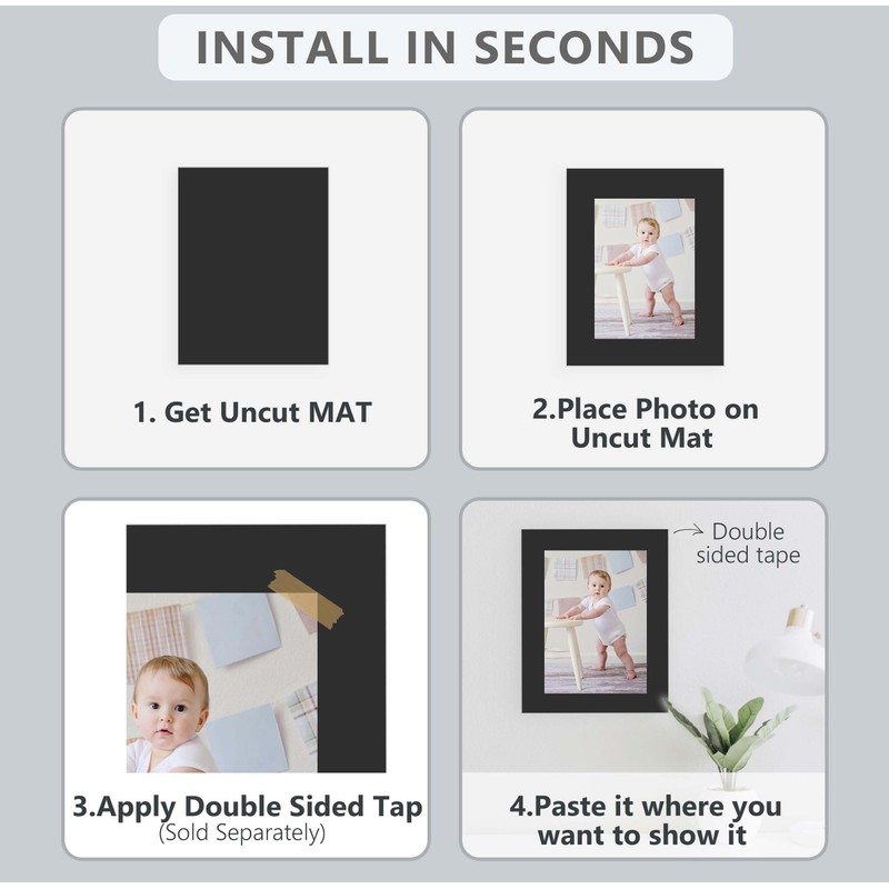 Somime 12 Pack Backing Boards Only - 8x10 Uncut Black