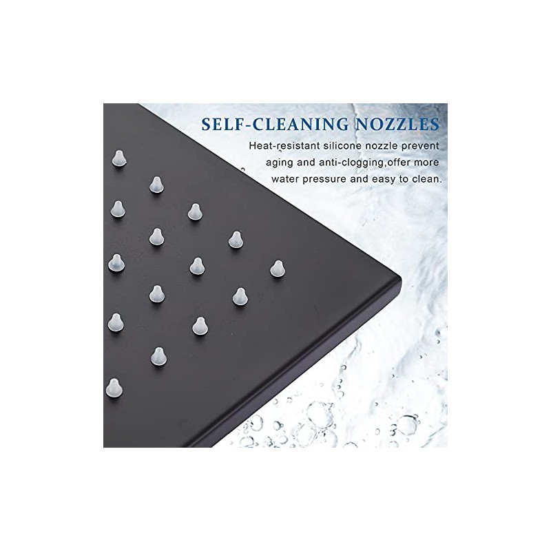 NeierThodore LED 16 Inch Square Shower Head Replacement with Rotatable