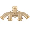 G3/4 Brass 4‑Way Garden Hose Splitter Ball Valve Hose Adapter