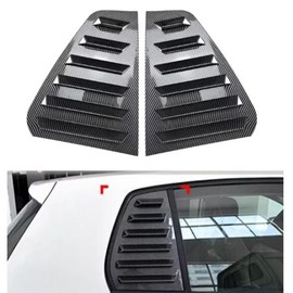 Heart Horse 2pcs for V-W Volk/swagen Golf6 MK6 2008-2012 Accessories Sporty Car Auto Exterior Rear Side Window Louvers Air Vent Scoop Shades Cover Trim Blinds -Carbon Black