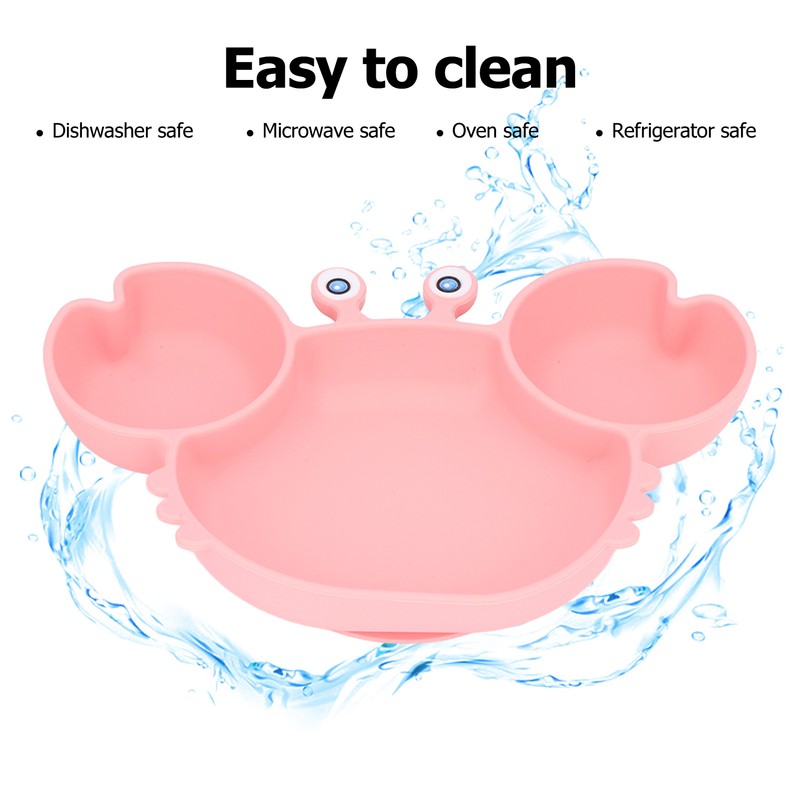 3pcs Toddler Divided Plate Set Silicone Baby Suction Plate Anti