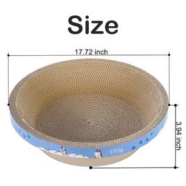 UUig Cat Scratcher, 17.7x17.7 inches Cardboard Cat Scratchers for Indoor Cats, Large Cat Scratching Board, Round Bowl Cat Scratch Pad Bed with Catnip