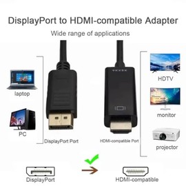 Cable DisplayPort a HDMI de 1.8M 4K/2K/1080P
