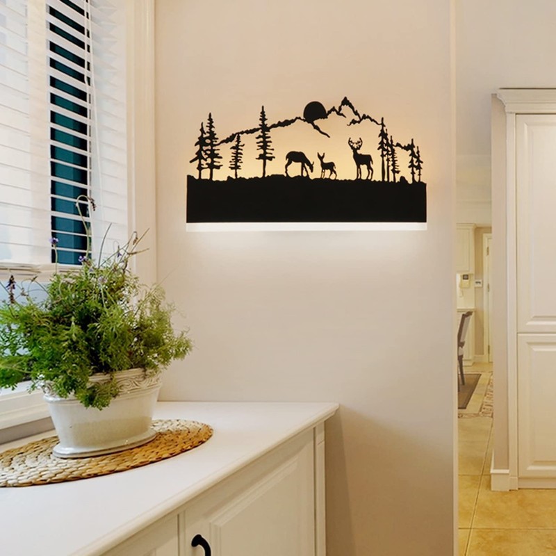 OIUNWLC Wall Sconce LED Wall lamp (Sunset Deer)