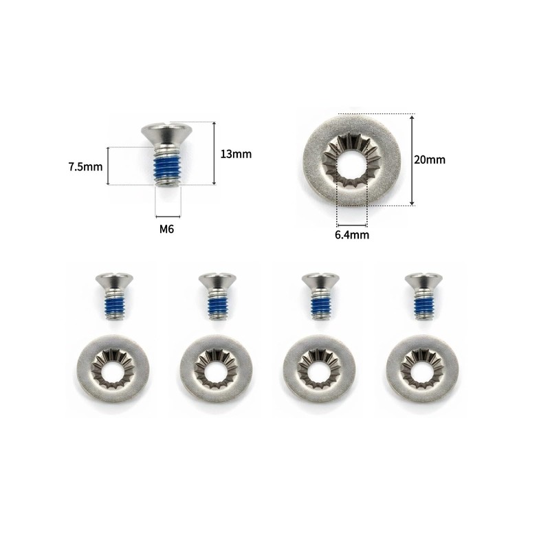 Generic Snowboard Binding Screws, Stainless Steel Replacement Hardware, 12-Pack —