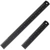 2 Pcs 30cm&15cm Metal Ruler, Stainless Steel Ruler Black Metal