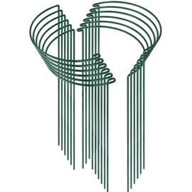 HiGift 12 Pack Plant Stakes for Indoor Plants, Metal Garden Peony Support Cages, Outdoor Plant Supports Ring Prop, Large Plant Stake for Hydrangea,Rose,Flower,Vine,Potted Plants (10" W x 24" H)