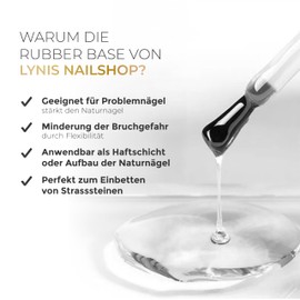 Rubber Base Gel Perfect Flex 10 ml Bottle · Flexible Rubber Building Gel Clear LED/UV & Primer Gel · Lynis-Nailshop.de