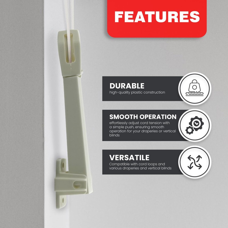 Amazing Drapery Hardware Spring Loaded Cord Tensioner for Cord Loops