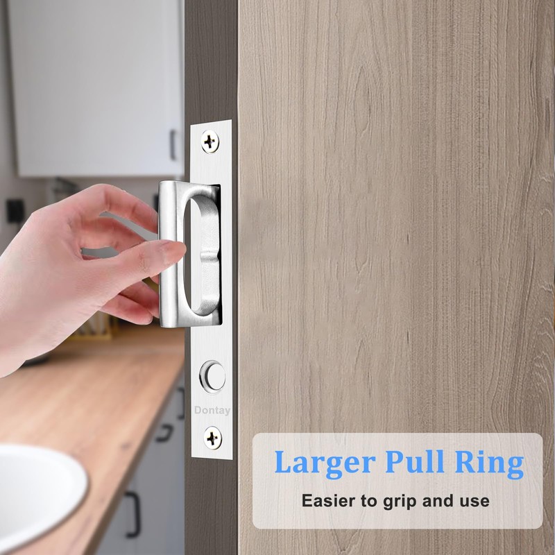 Dontay Sliding Pocket Door Handles, 304 Stainless Steel Non Locking