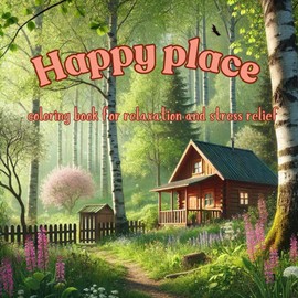 Happy place: An Idyllic Coloring Book for Relaxation and Stress Relief: A Mindful Escape into the Wonders of the Natural World