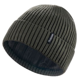Ocatoma Beanie Hat for Men Women Warm Winter Knit Cuffed Beanie Soft Warm Ski Hats Unisex ArmyGreen