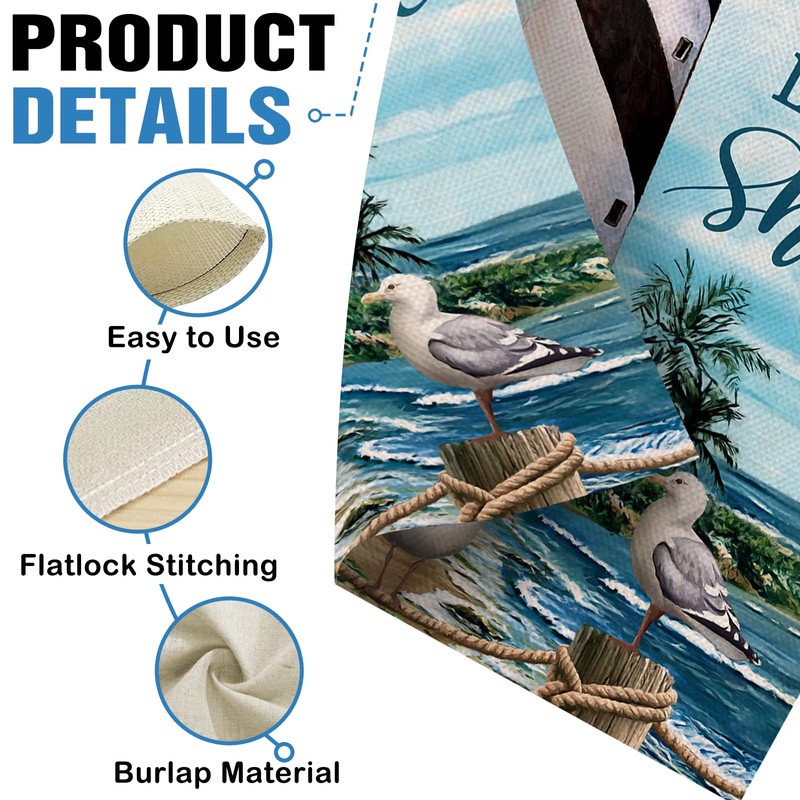 Dyrenson Let Your Light Shine Summer Beach Coastal Lighthouse Decorative