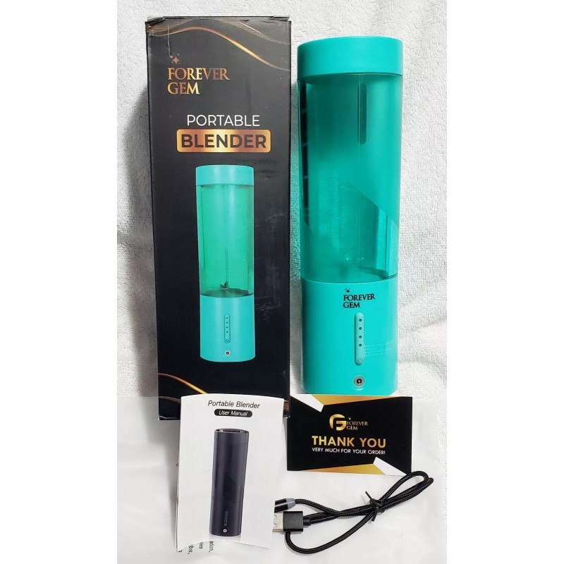 FOREVER GEM Portable Blender- 15oz- USB Rechareable- Personal Juicer Cup-6Blades