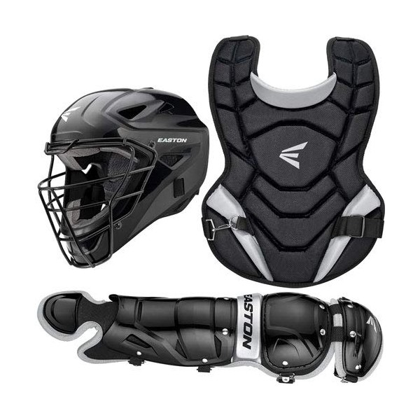 EASTON BLACK MAGIC 2.0 Youth Catchers Protective Box Set, Jr Youth, Age 6 - 8, Black, Small Helmet, Jr Youth 12 in Chest Protector, Jr Youth 11.5 in Leg Guards