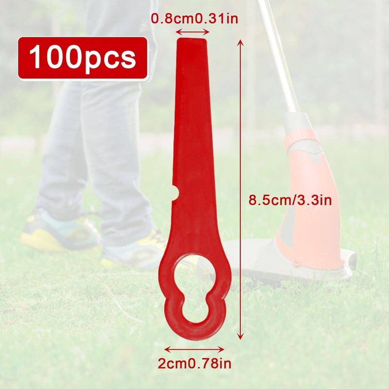 Amazleer 100 x Plastic Grass Trimmer Blades for Stihl Polycut