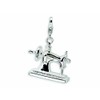 Amore LaVita Sterling Silver 3-D Enameled Sewing Machine Lobster Clasp