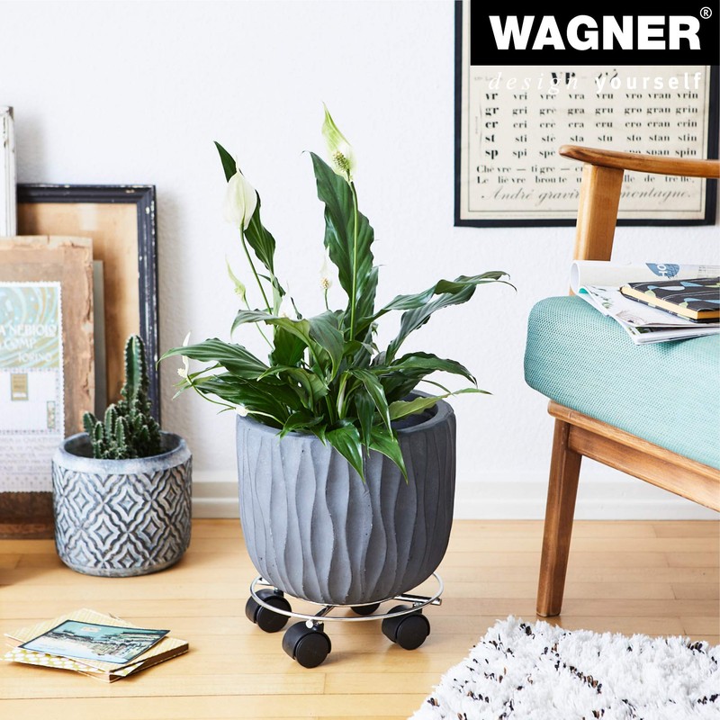 WAGNER Pflanzenroller CHROME Ø 23 x 6,5 cm I Pflanzenroller