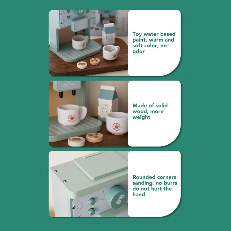 Coffee Maker Toy Fun Early Education Simulation Milk Cups Round
