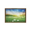 Ambesonne Spring Framed Wall Art, Dandelion Flower Field Meadow Rural