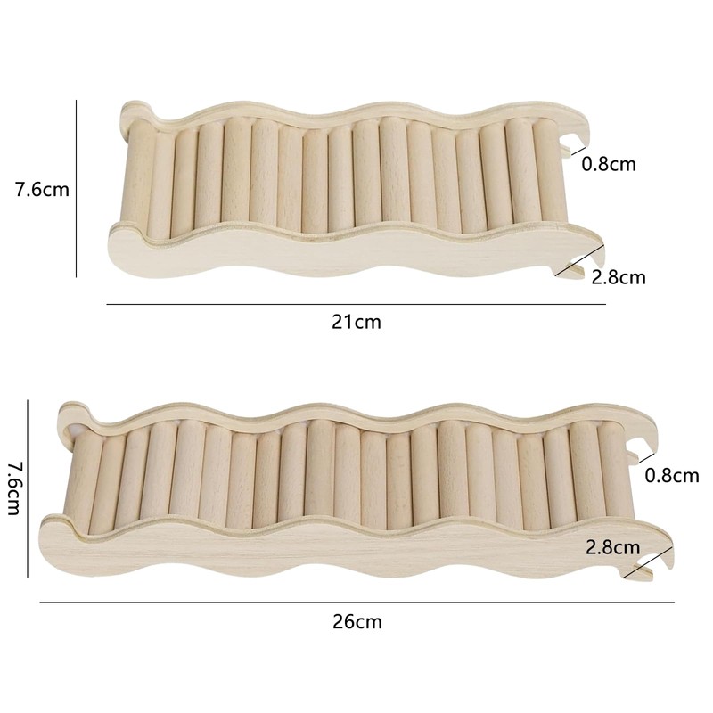 MIPIACE 2 Pezzi Scaletta per Criceti 26x7.6cm et 21x7.6cm Scale