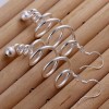 Womens 925 Sterling Silver Twist Spiral 50mm Long Drop Dangle