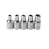 5pcs E-TORX Star Socket Sets CRV-V Steel, 1/4" Square Socket