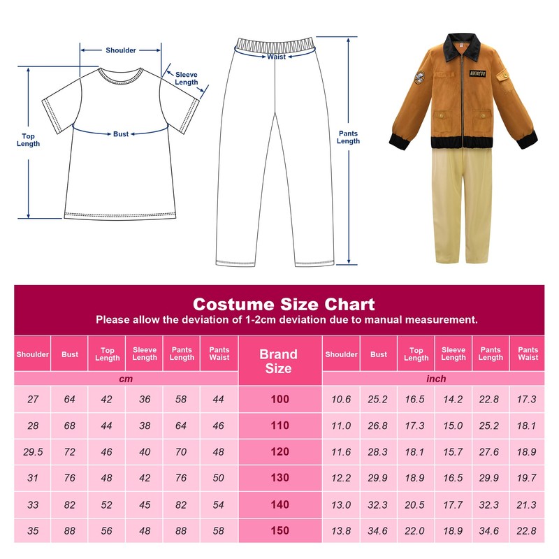 ReliBeauty Pilot Costume Children's Boy with Hat Sharp, 120