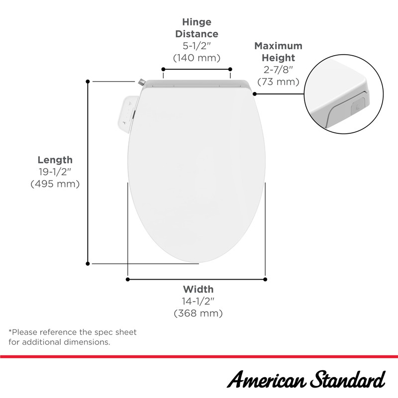 American Standard 8043A60G.020 AquaWash® Essentials Non-Electric SpaLet Bidet Seat With