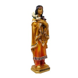mrcjsales St. Kateri Tekakwitha Statue 12" Resin Figurine – Catholic Religious Decor