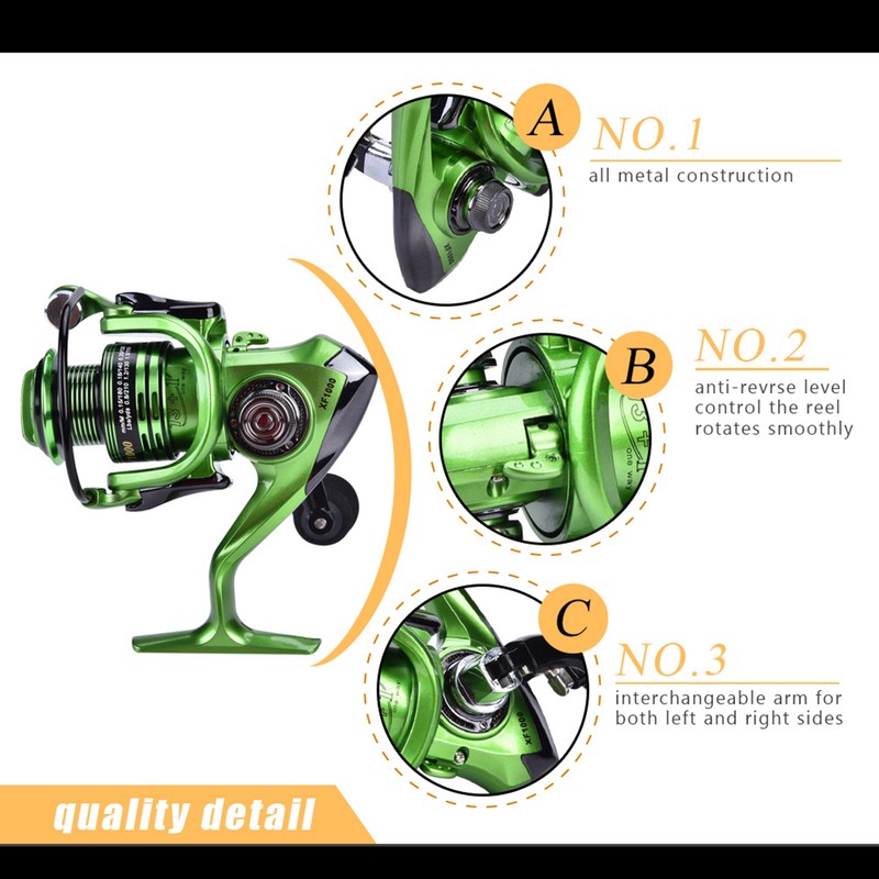 Salt Freshwater Metal Heavy Duty Lightweight Casting Spinning Fishing Reel