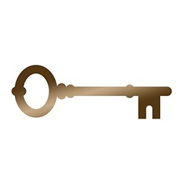 Applicable Pun Lever Lock Skeleton Key 18th Century Vintage Old Style - Vinyl Decal for Outdoor Use on Cars, ATV, Boats, Windows and More - Copper 11 inch