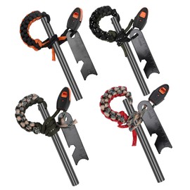 1 Pack Ferro Rod Fire Starter Flint Fire Starter Survival Tool Flint and Steel Fire Starter Kit 6-in-1