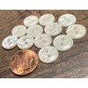 12 Small Off-white + Colorful Iridescence Plastic Buttons Almost 1/2"