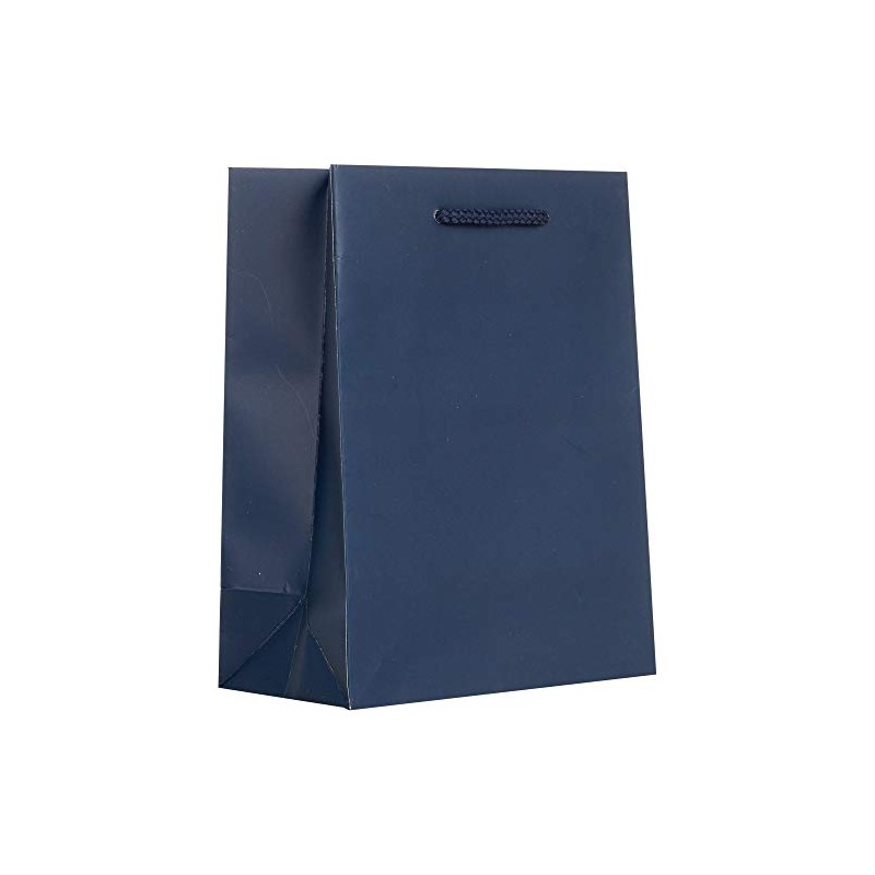 Jillson & Roberts Medium Gift Bags, Matte Navy (12 Pcs)